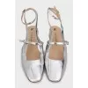 Silver leather slingbacks