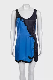 Blue sleeveless mini dress