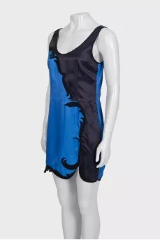 Blue sleeveless mini dress