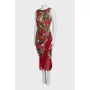 Red dress with fringe