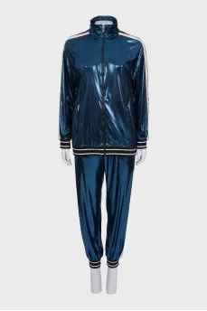 Shiny blue suit with trousers