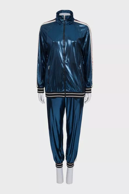 Shiny blue suit with trousers