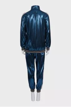 Shiny blue suit with trousers
