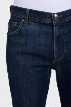 Men's blue slim fit jeans with logo