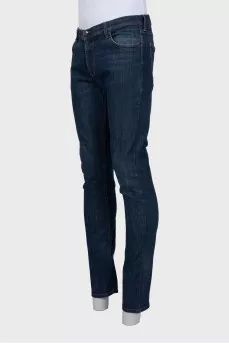 Men's blue slim fit jeans with logo