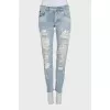 Men's ripped jeans with logo on the pocket