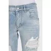 Men's ripped jeans with logo on the pocket