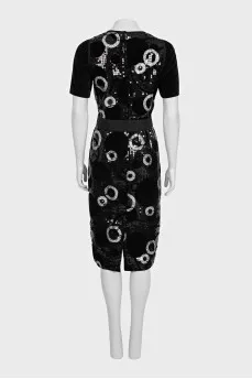 Cocktail dress with a glittery print