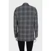 Double-breasted grey checkered jacket