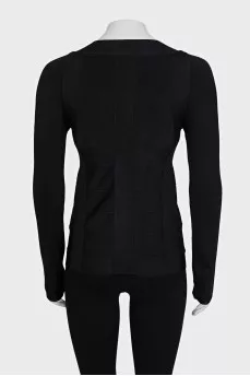 Black fitted zip-up cardigan