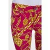 Pink cropped trousers with a print
