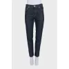 Dark blue straight-leg jeans with pockets