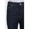 Dark blue straight-leg jeans with pockets