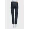 Dark blue straight-leg jeans with pockets