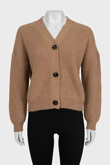 Brown loose-fitting cardigan