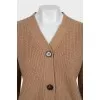 Brown loose-fitting cardigan