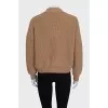 Brown loose-fitting cardigan