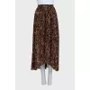 Pleated animal print skirt
