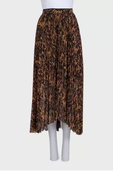 Pleated animal print skirt