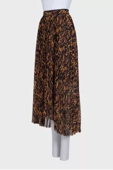 Pleated animal print skirt