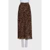 Pleated animal print skirt