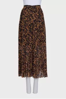 Pleated animal print skirt