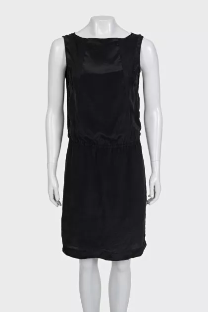 Silk black sleeveless dress
