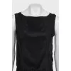 Silk black sleeveless dress