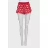 Red printed sports shorts