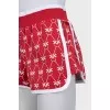 Red printed sports shorts