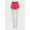 Red printed sports shorts