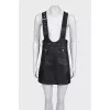Leather skirt with straps