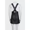 Leather skirt with straps