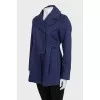 Blue double-breasted coat with buttons