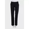 Black low-rise straight trousers