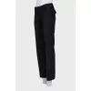 Black low-rise straight trousers