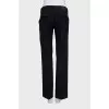 Black low-rise straight trousers