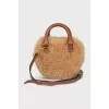 Brown teddy crossbody