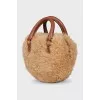 Brown teddy crossbody