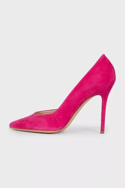 Pink suede pumps