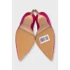 Pink suede pumps