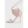 Leather sandals with fringe