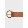 Leather belt with a braided element