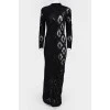 Long black knitted dress