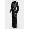 Long black knitted dress