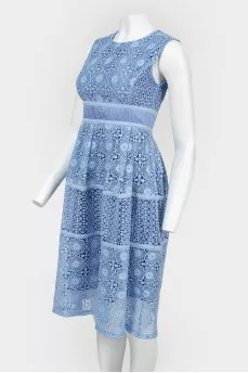 Light blue lace zip dress