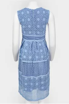 Light blue lace zip dress