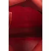 Red soft leather shopper