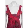 Red silk sleeveless dress