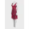 Red silk sleeveless dress